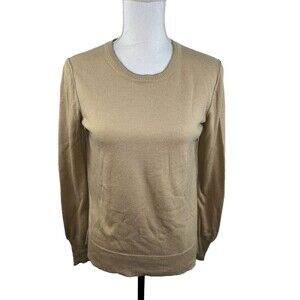 JW (jw Style) Rayon Nylon Wool Crew Neck Tan Sweater Unique Stitching  Size Lg